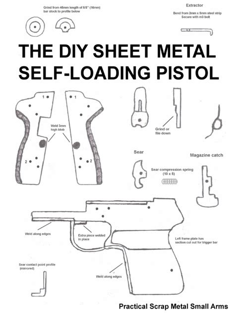 sheet metal gun blueprints|sheet metal self loading pistol diy.